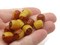 12 12mm x 10mm Tan and Brown Vintage Lucite Barrel Two Tone Plastic Beads
